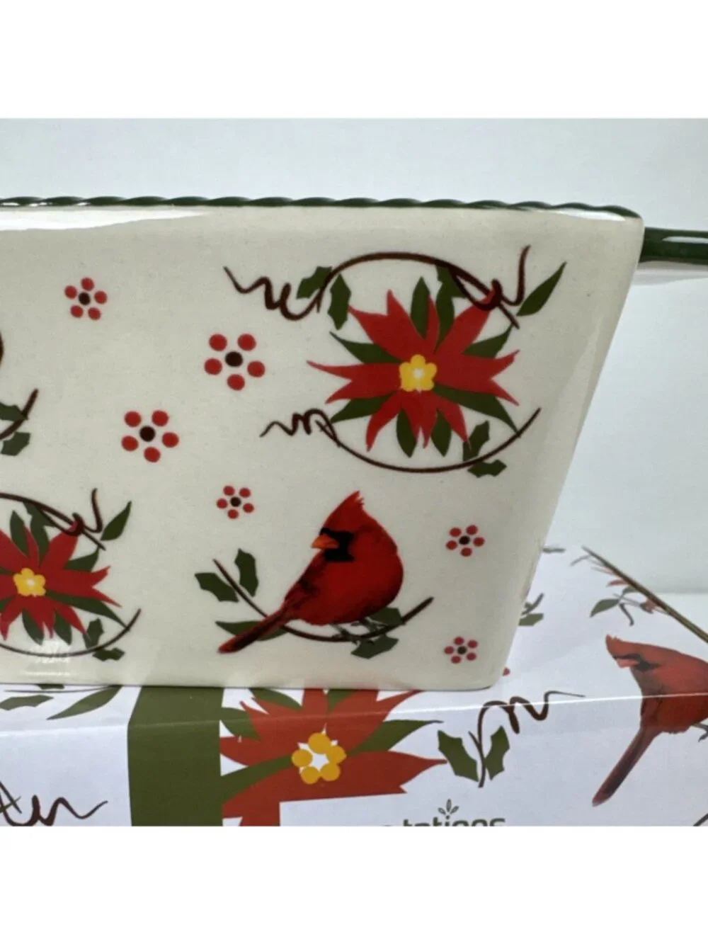 Temptations Red Cardinal Winter Whimsy 12 oz Loaf Pan NEW Christmas holiday bb